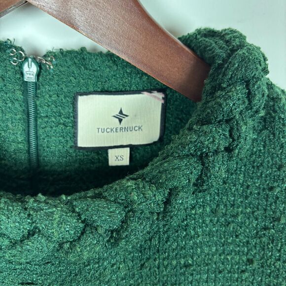 Tuckernuck Jackie Emerald Green Tweed Shift Mini Dress Women's XS - Picture 7 of 7